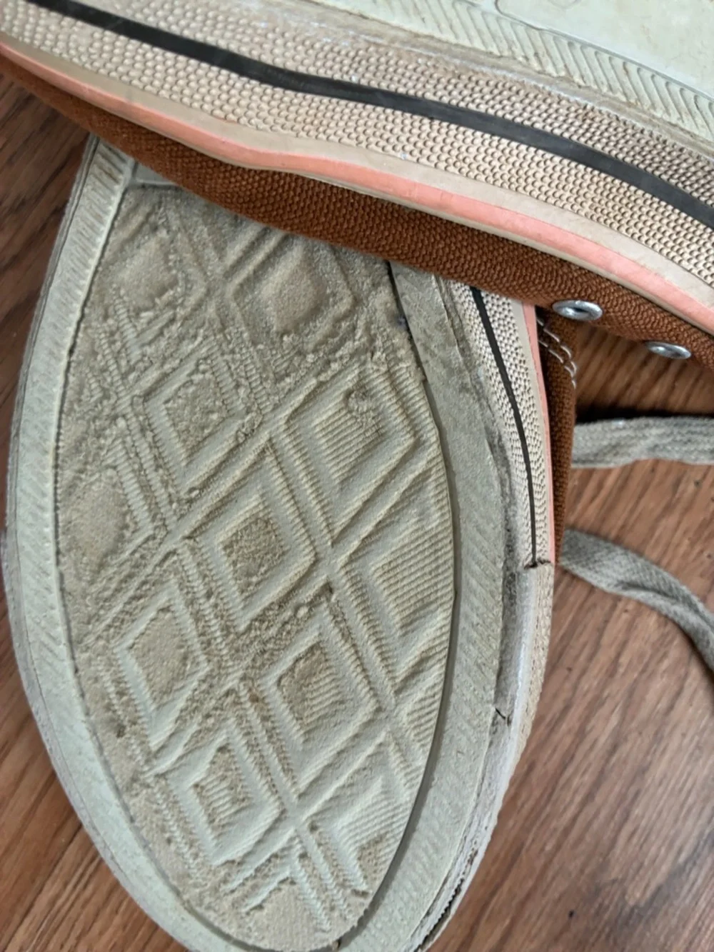 Canvas Lace-Up Sneakers - Brown